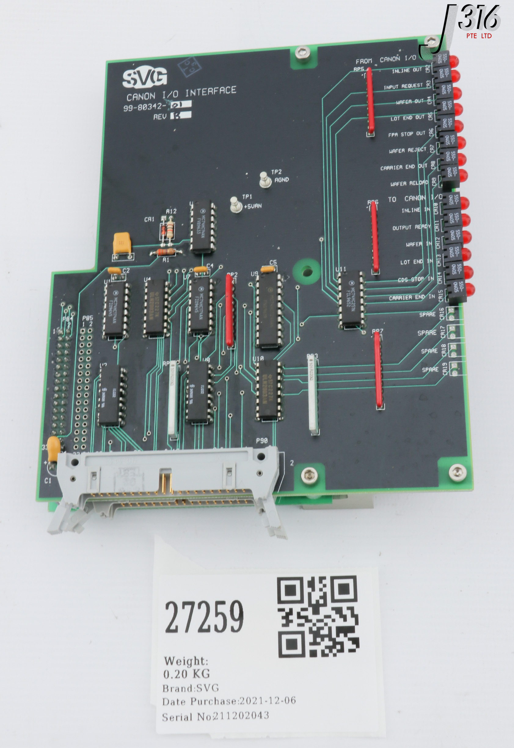 27259 SVG PCB, CANON I/O I/F W/ I/F CONNECTOR 99-80332-02 99-80342